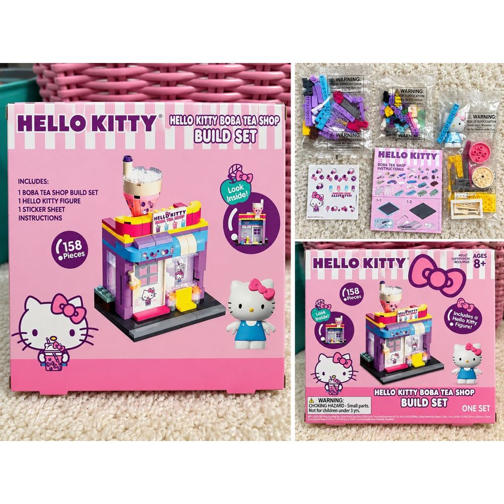 Sanrio Hello Kitty Boba Tea Shop 158-Piece Building Block Set + Figure Complete